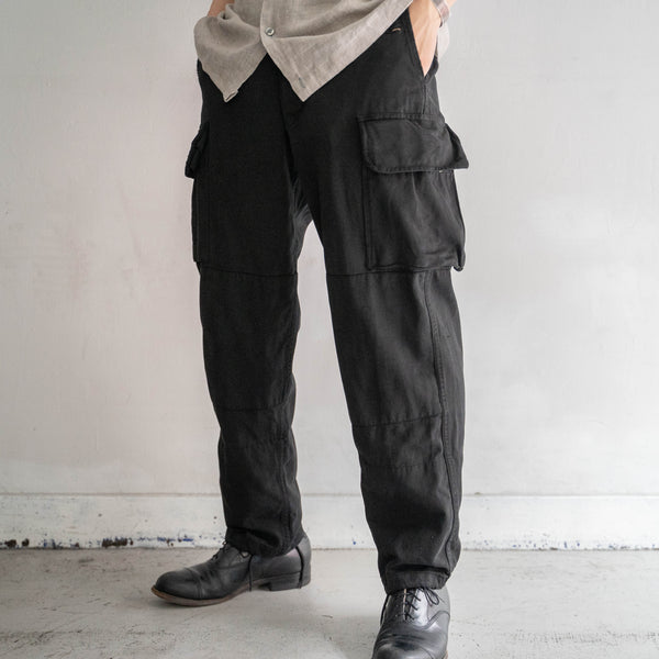 1960-70s French military M64 cargo pants -black dyed-