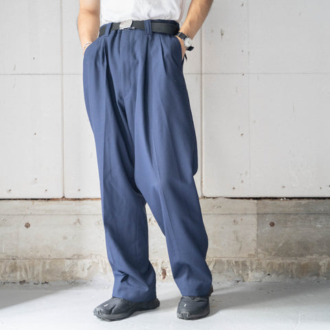 1980-90s Japan vintage side adjuster navy slacks