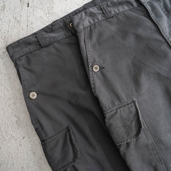 1960-70s French military M64 cargo pants -black dyed-