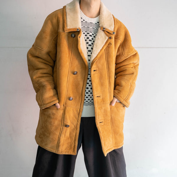 1970s Italy camel real mouton coat -great fabric-