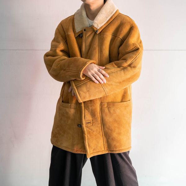 1970s Italy camel real mouton coat -great fabric-