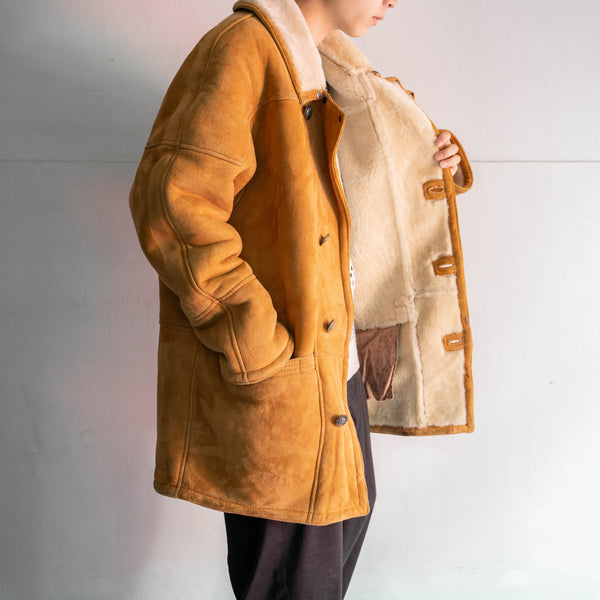 1970s Italy camel real mouton coat -great fabric-