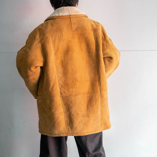 1970s Italy camel real mouton coat -great fabric-
