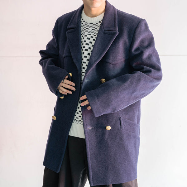 1980s Italian military navy wool P coat
