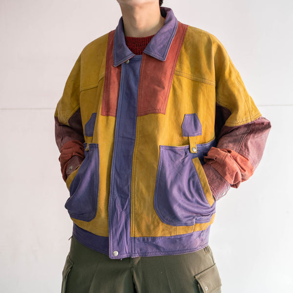 around 1980s crazy pattern leather blouson