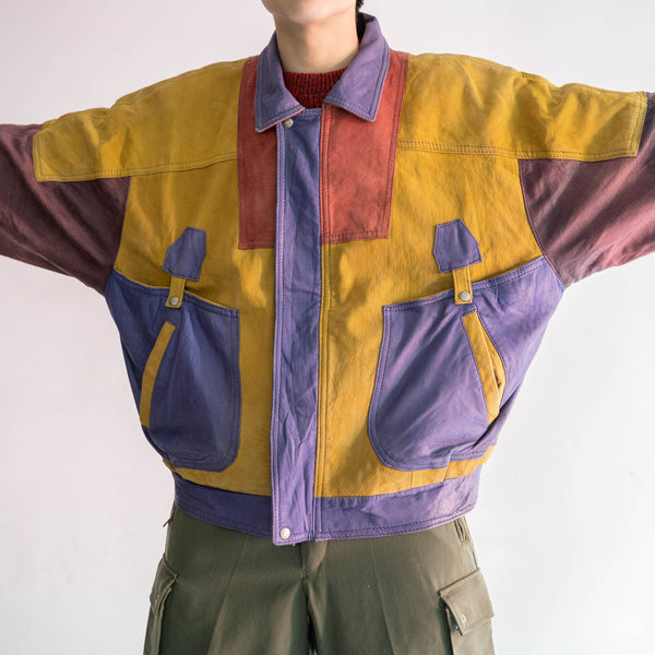 around 1980s crazy pattern leather blouson