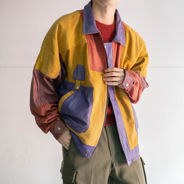 around 1980s crazy pattern leather blouson