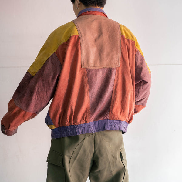 around 1980s crazy pattern leather blouson