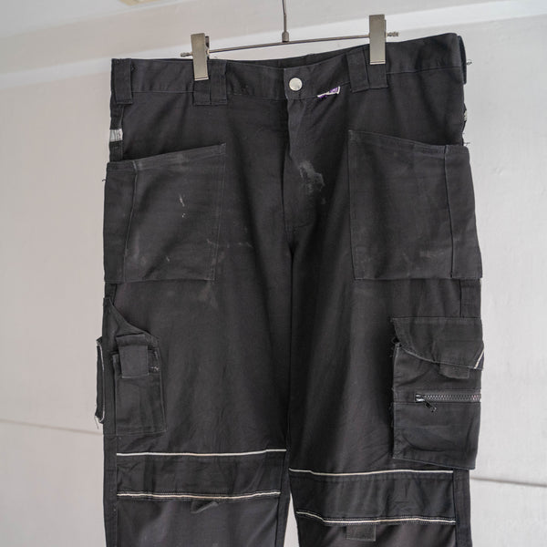 around 1990s Germany black color gimmick work cargo pants