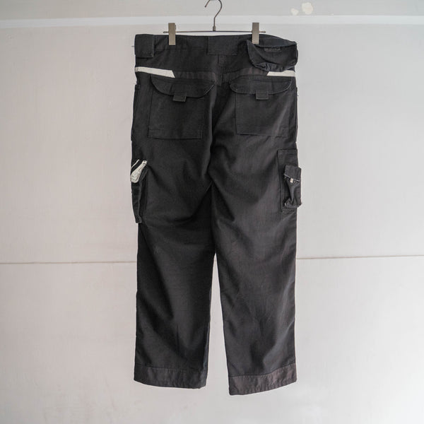 around 1990s Germany black color gimmick work cargo pants