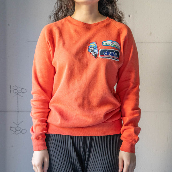 1980-90s Portugal orange color sweat -patch custom-