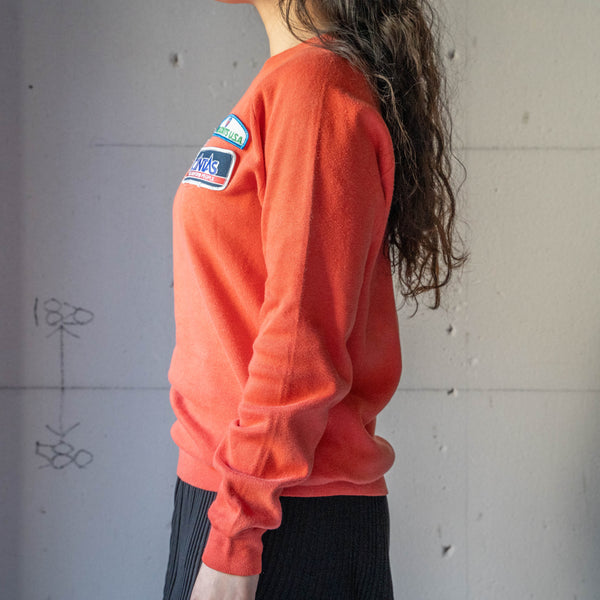 1980-90s Portugal orange color sweat -patch custom-