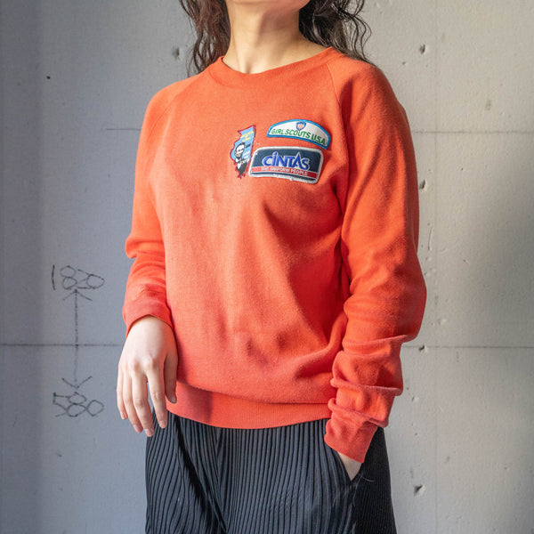 1980-90s Portugal orange color sweat -patch custom-