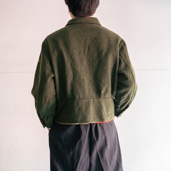 around 1970s Europe green wool short work jacket