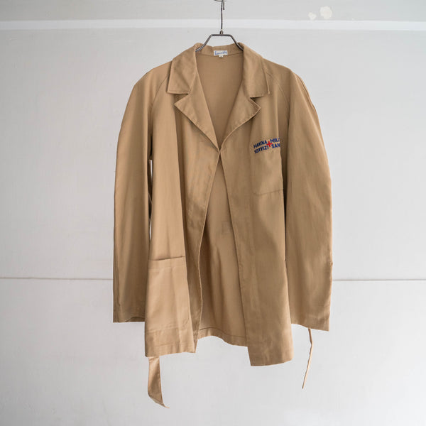 1950-60s Italian military beige color chino gown jacket  'dead stock'