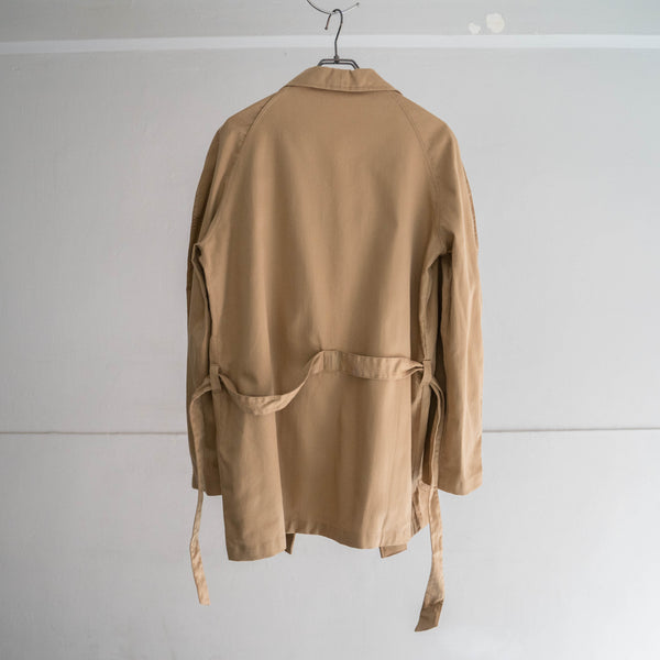 1950-60s Italian military beige color chino gown jacket  'dead stock'