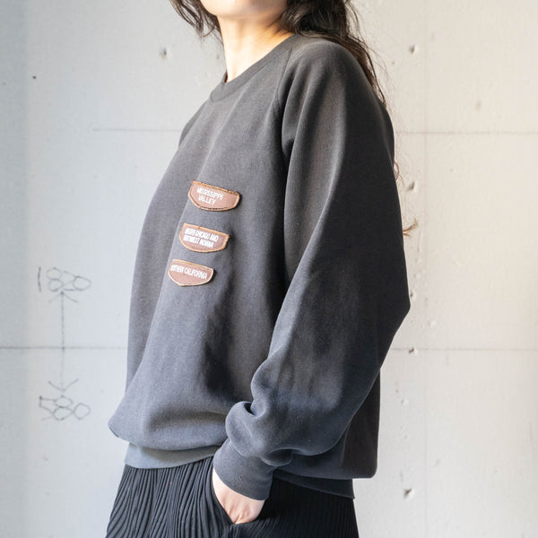 1990-00s 'JERZEES' black color sweat 'patch custom'