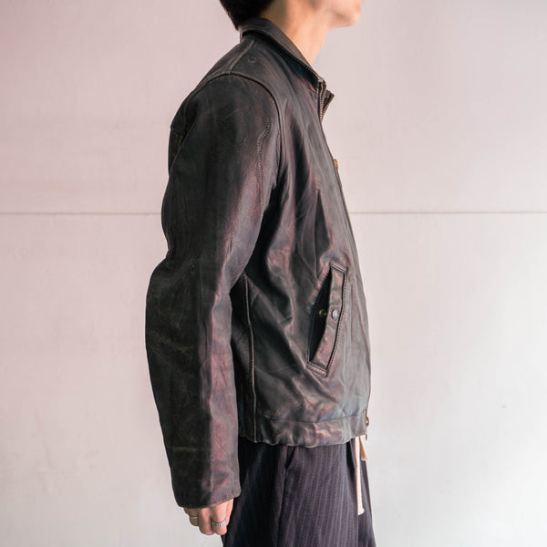 1970-80s French military pilot leather jacket -civilian type- -2