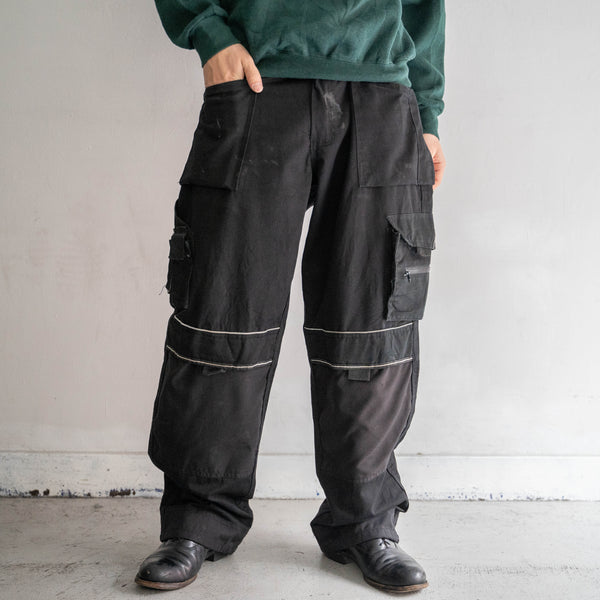 around 1990s Germany black color gimmick work cargo pants