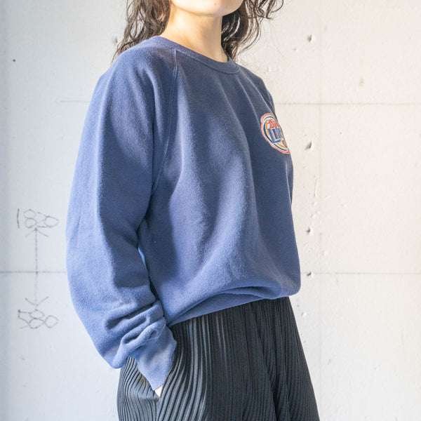 1990-00s 'FRUIT OF THE LOOM' navy color sweat 'patch custom'