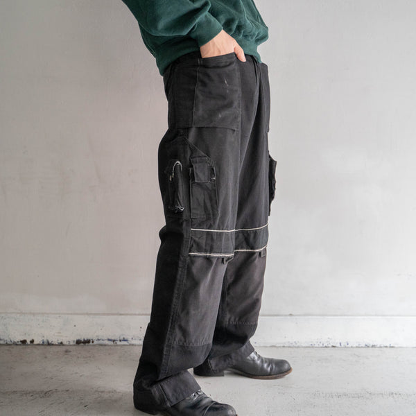around 1990s Germany black color gimmick work cargo pants
