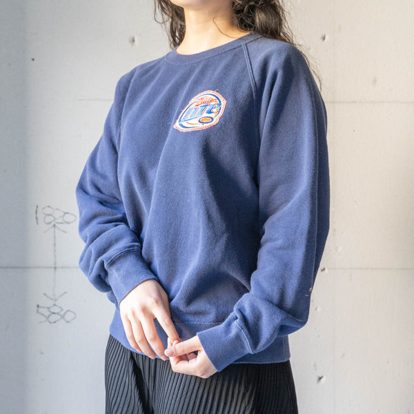 1990-00s 'FRUIT OF THE LOOM' navy color sweat 'patch custom'