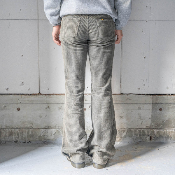 1990s gray color corduroy bell bottoms pants