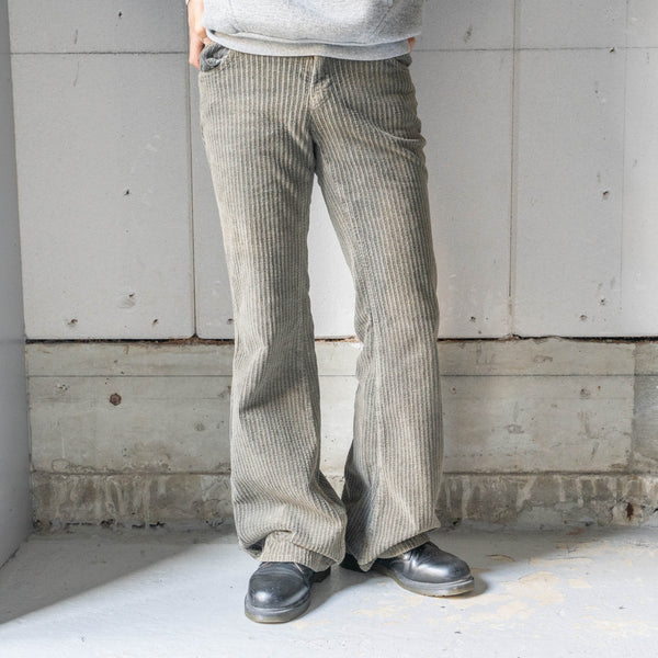 1990s gray color corduroy bell bottoms pants