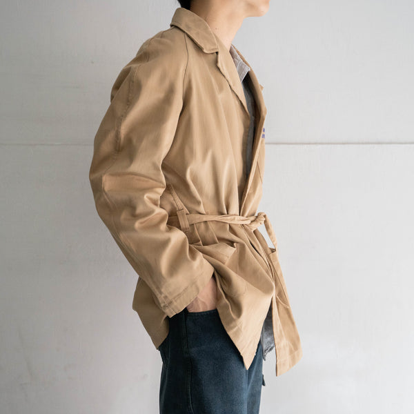 1950-60s Italian military beige color chino gown jacket  'dead stock'