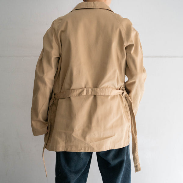 1950-60s Italian military beige color chino gown jacket  'dead stock'