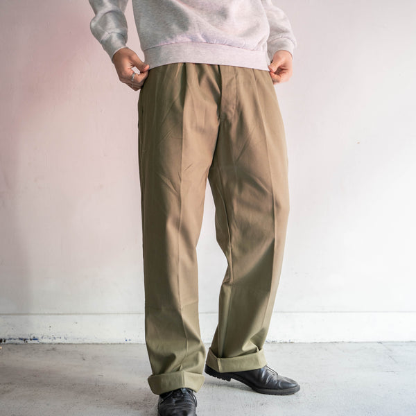 1970-80s Italian military chino pants -beige color- 'dead stock'