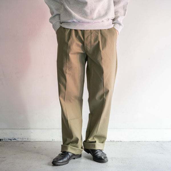 1970-80s Italian military chino pants -beige color- 'dead stock'