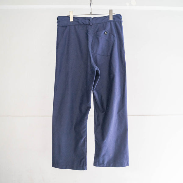 1950-60s Italian military light weight moleskin work pants 'dead stock' -pocket remake-