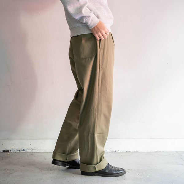 1970-80s Italian military chino pants -beige color- 'dead stock'