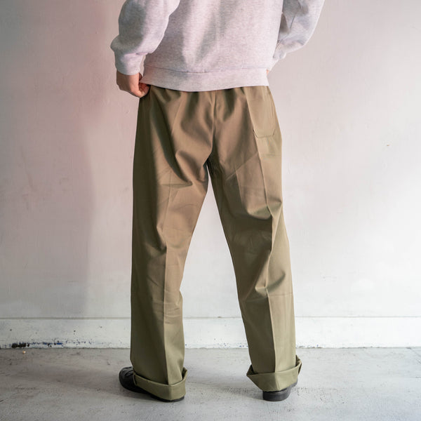 1970-80s Italian military chino pants -beige color- 'dead stock'
