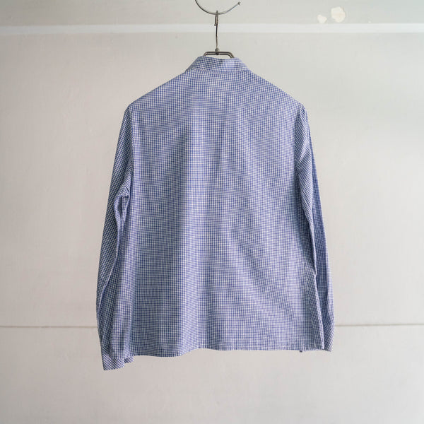 aroud1990s Germany blue gingham check tyrolean shirt