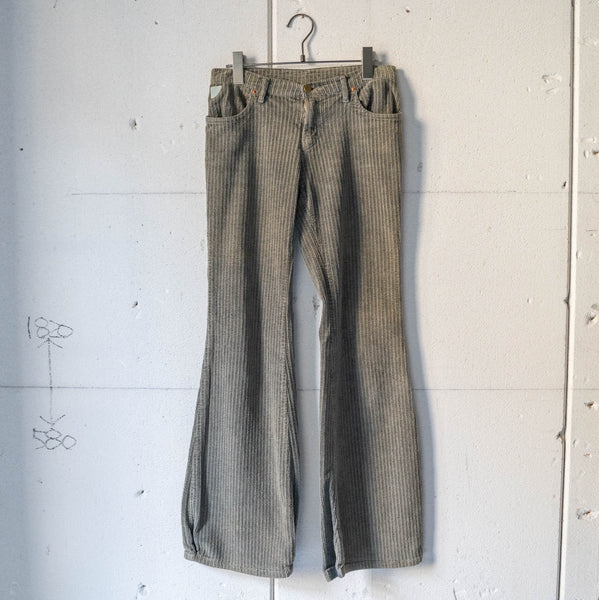 1990s gray color corduroy bell bottoms pants