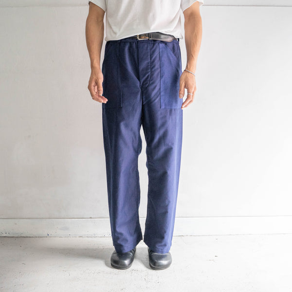 1950-60s Italian military light weight moleskin work pants 'dead stock' -pocket remake-