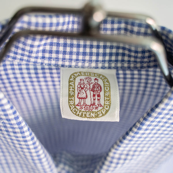 aroud1990s Germany blue gingham check tyrolean shirt