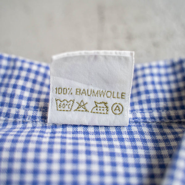 aroud1990s Germany blue gingham check tyrolean shirt