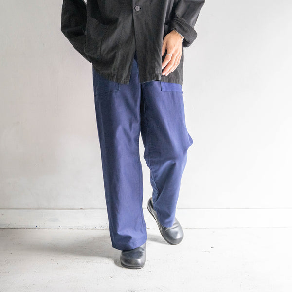 1950-60s Italian military light weight moleskin work pants 'dead stock' -pocket remake-