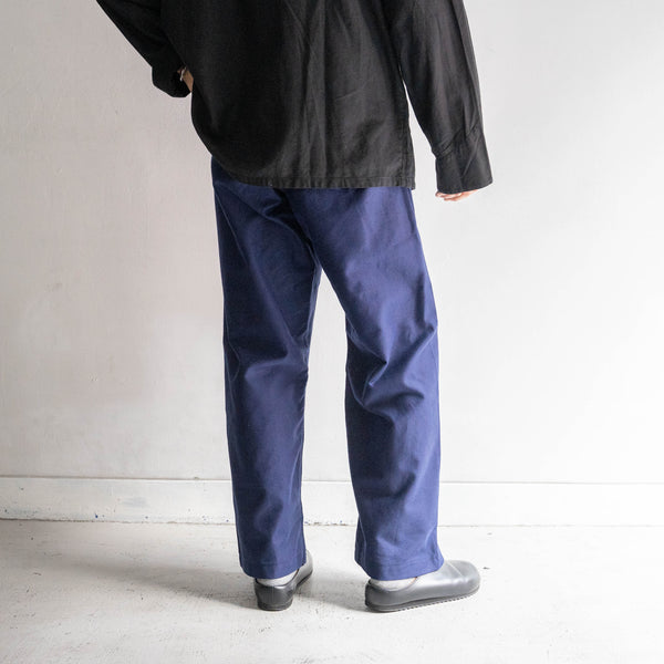 1950-60s Italian military light weight moleskin work pants 'dead stock' -pocket remake-