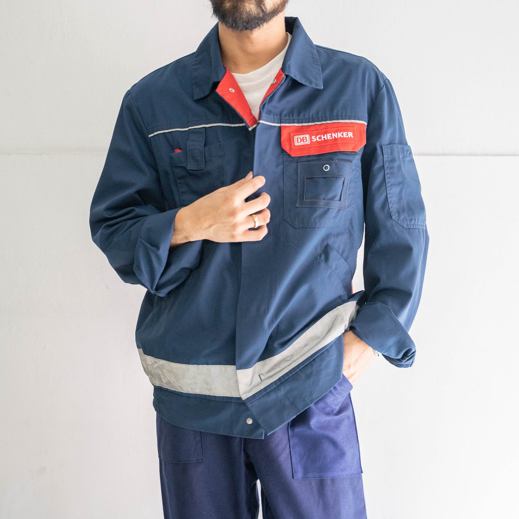 around 1980s Germany navy × red work  jacket