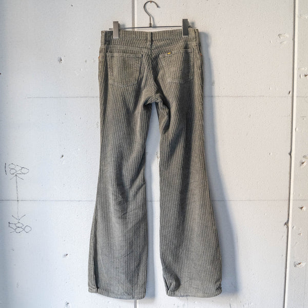 1990s gray color corduroy bell bottoms pants