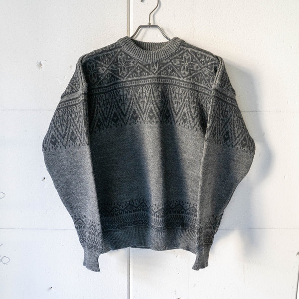 around1990s 'FOSSE' dark gray color nordic sweater -made in Norway-