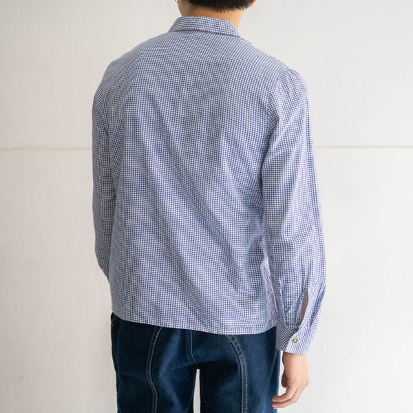 aroud1990s Germany blue gingham check tyrolean shirt