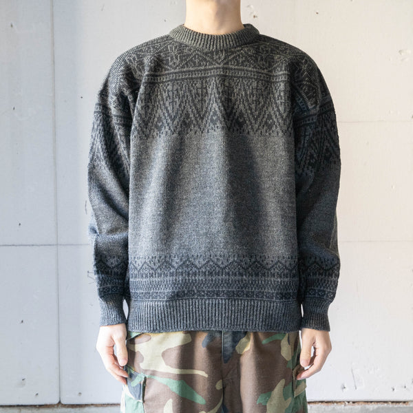 around1990s 'FOSSE' dark gray color nordic sweater -made in Norway-