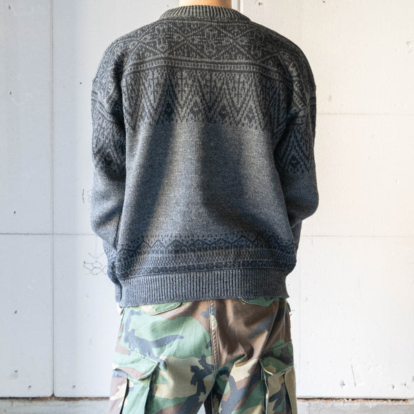 around1990s 'FOSSE' dark gray color nordic sweater -made in Norway-