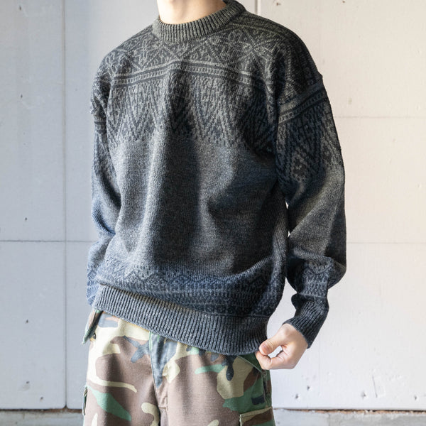 around1990s 'FOSSE' dark gray color nordic sweater -made in Norway-