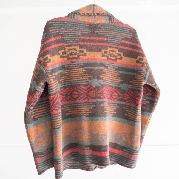 1980s REI cowichan sweater 'with metal button'